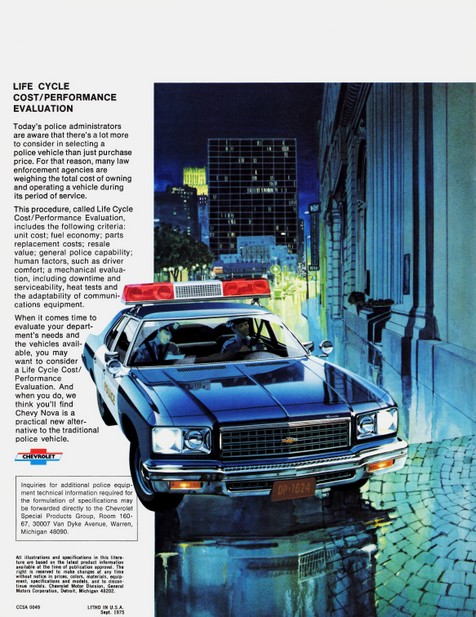 Image of the 1976 Chevrolet Nova Police Cars Brochure page 4